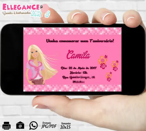 Convite Digital Barbie