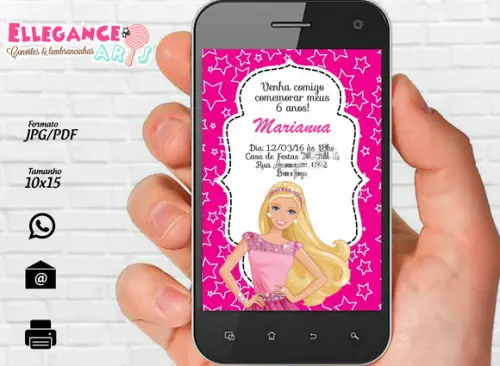 Convite Digital Barbie