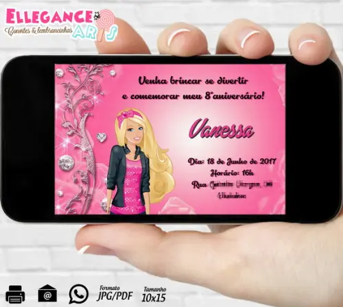 Convite Digital Barbie