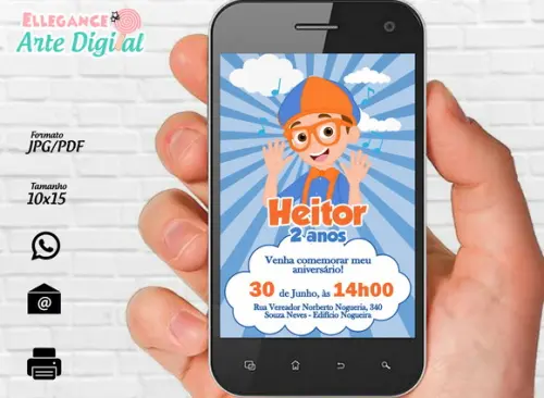 Convite Digital Blippi