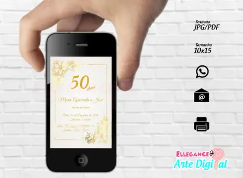 Convite Digital Bodas de Ouro