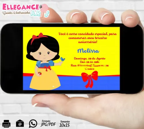 Convite Digital Branca de Neve