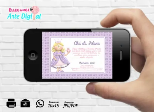 Convite Digital Chá Bebê Princesa