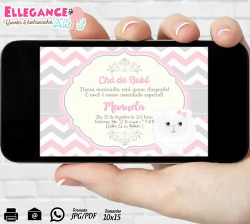Convite Digital Chá de Bebe Ovelhinha