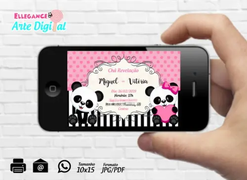 Convite Digital Chá Revelação (Panda)