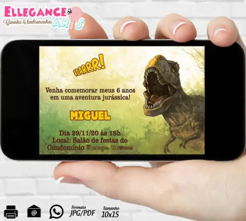 Convite Digital Dinossauro