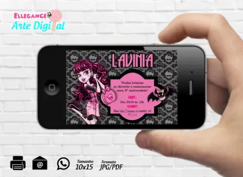 Convite Digital Draculaura