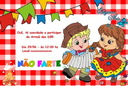 Convite Digital FESTA JUNINA vermelho