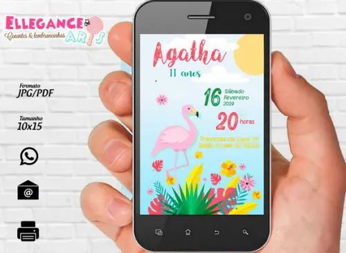 Convite Digital Flamingo