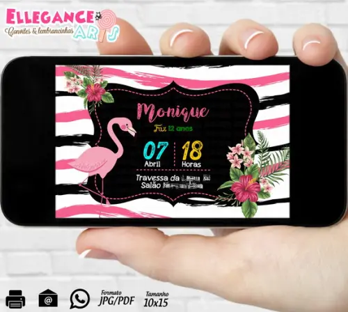 Convite Digital Flamingo