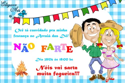 Convite Digital FESTA JUNINA Azul (mod1)