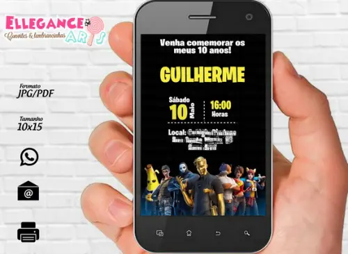 Convite Digital Fortnite