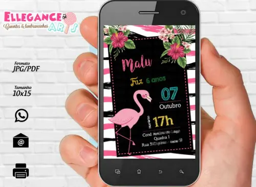 Convite Digital Flamingo