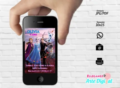 Convite Digital Frozen 2