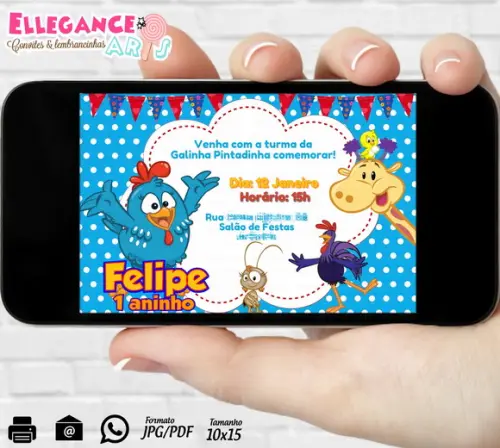 Convite Digital Galinha Pintadinha