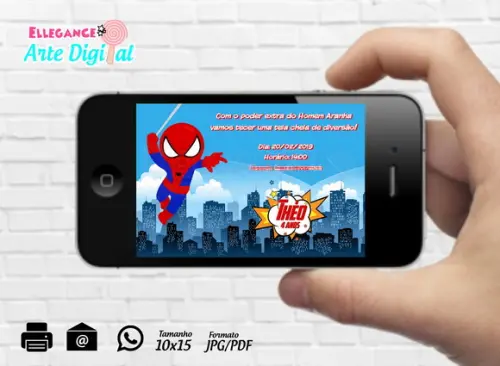 Convite Digital Homem Aranha