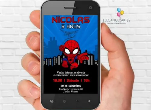 Convite Digital Homem Aranha