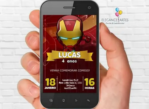 Convite Digital Homem de Ferro