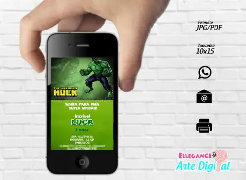 Convite Digital Hulk