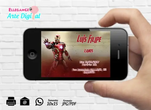 Convite Digital Homem de Ferro