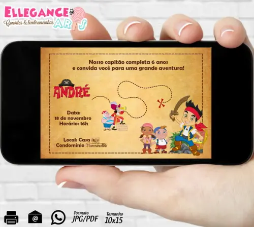 Convite Digital Jake e os Piratas