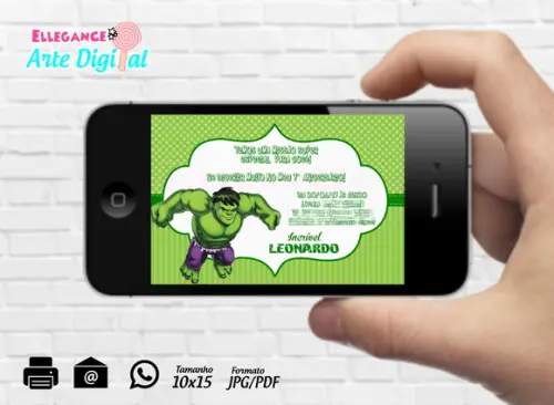 Convite Digital Hulk
