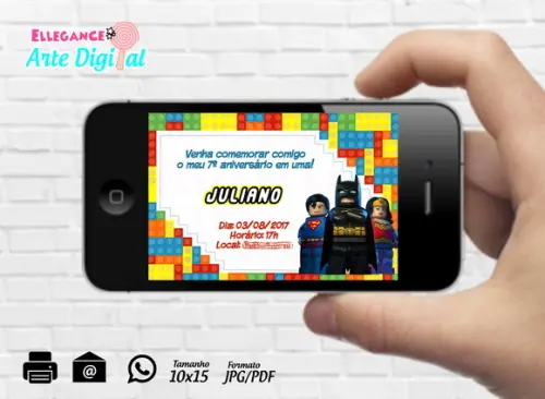 Convite Digital Lego Super Heróis