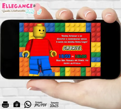 Convite Digital Lego