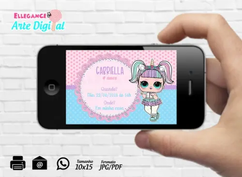 Convite Digital Lol Unicórnio