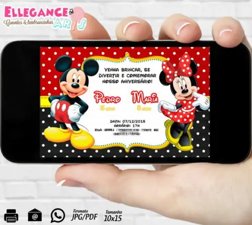Convite Digital Mickey e Minnie