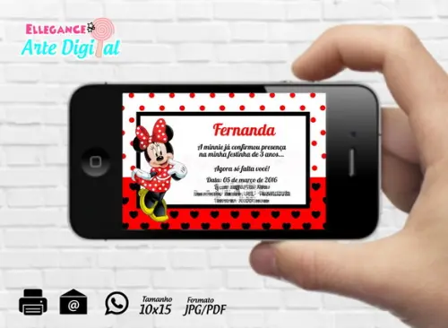 Convite Digital Minnie Vermelha