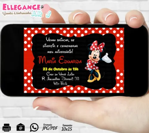 Convite Digital Minnie Vermelha