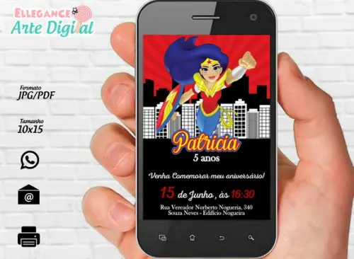 Convite Digital Mulher Maravilha