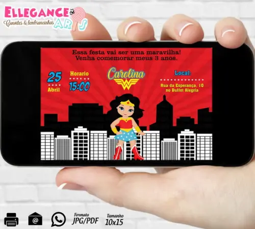 Convite Digital Mulher Maravilha