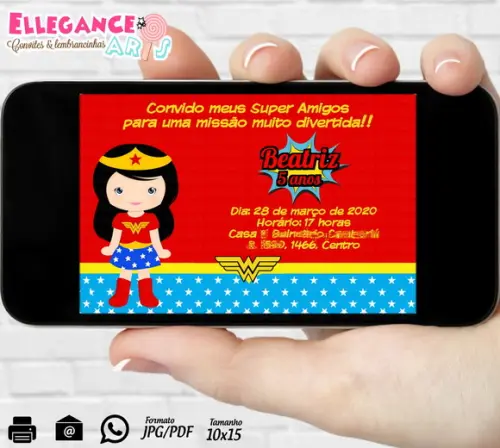 Convite Digital Mulher Maravilha