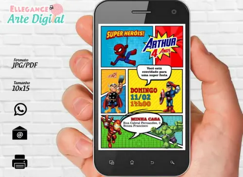 Convite Digital os Vingadores
