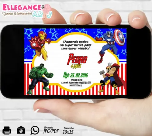 Convite Digital Os Vingadores