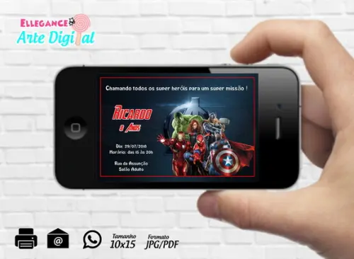 Convite Digital Os Vingadores