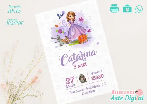 Convite Digital Princesinha Sofia
