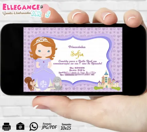 Convite Digital Princesinha Sofia