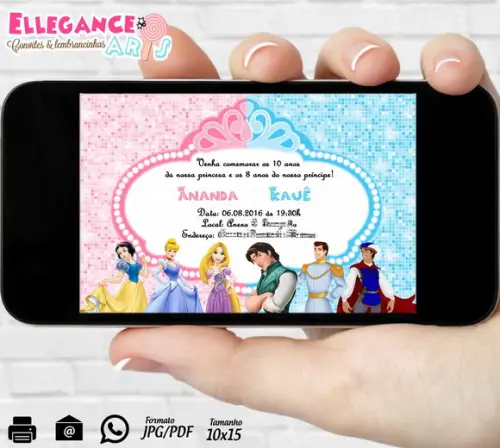 Convite Digital Príncipes e Princesas
