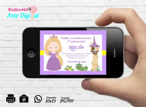 Convite Digital Rapunzel