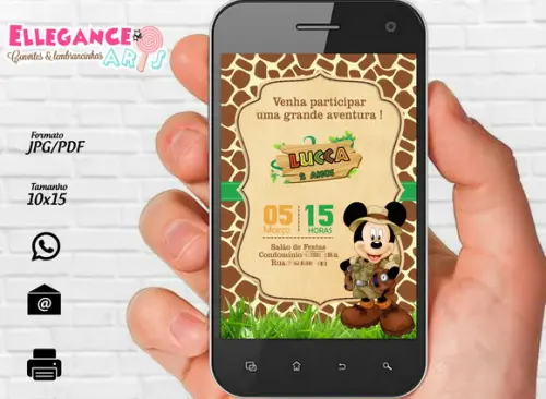 Convite Digital Safari do Mickey
