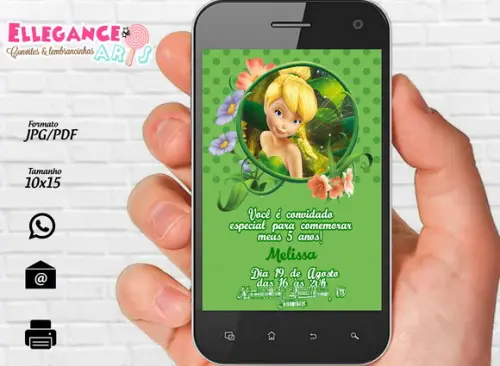 Convite Digital Sininho (Tinkerbell)