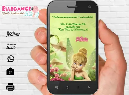 Convite Digital Sininho (Tinkerbell)