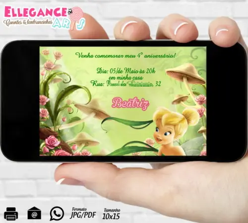 Convite Digital Sininho - Tinkerbell