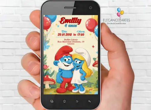 Convite Digital Smurfs
