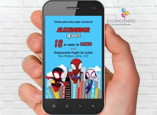 Convite Digital Spidey e Seus Amigos Espetaculares