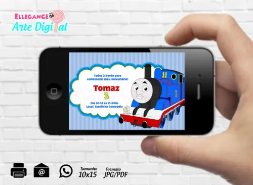 Convite Digital Thomas e Seus Amigos