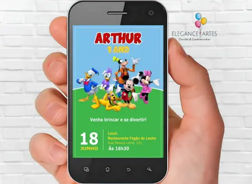 Convite Digital Turma do Mickey